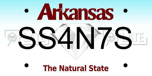 SS4N7S Arkansas License Plate