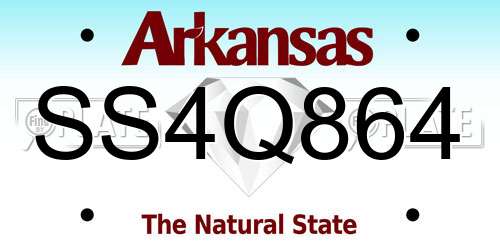 SS4Q864 Arkansas License Plate
