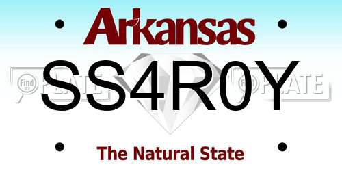 SS4R0Y Arkansas License Plate