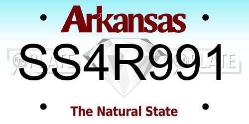 SS4R991 Arkansas License Plate