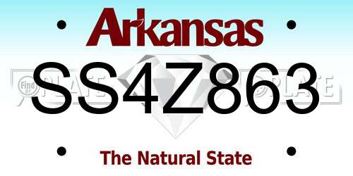 SS4Z863 Arkansas License Plate