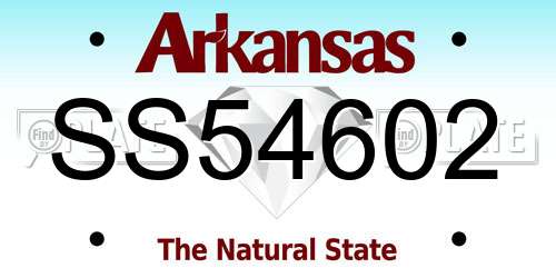 SS54602 Arkansas License Plate