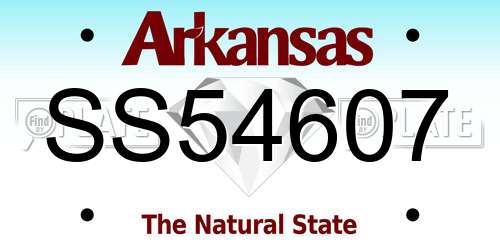 SS54607 Arkansas License Plate