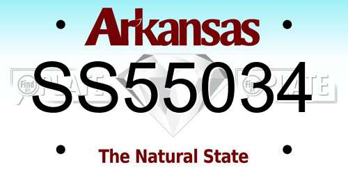 SS55034 Arkansas License Plate