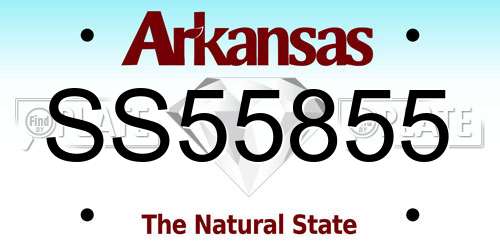 SS55855 Arkansas License Plate