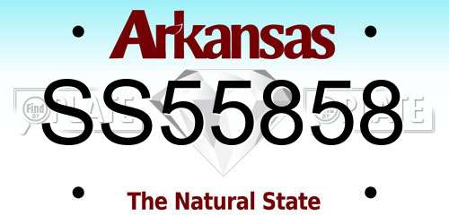 SS55858 Arkansas License Plate
