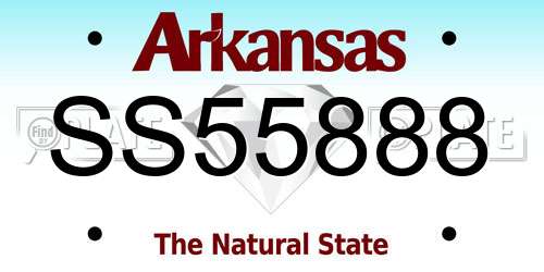 SS55888 Arkansas License Plate