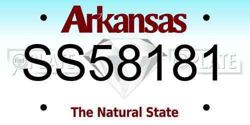 SS58181 Arkansas License Plate