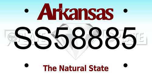 SS58885 Arkansas License Plate