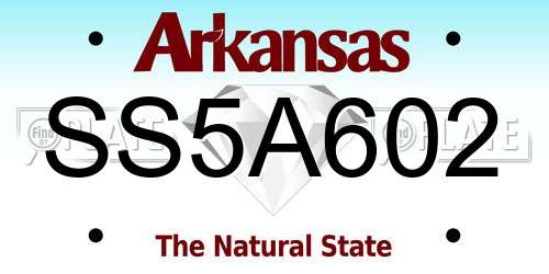 SS5A602 Arkansas License Plate