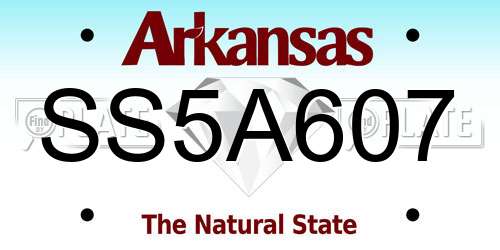SS5A607 Arkansas License Plate
