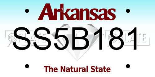 SS5B181 Arkansas License Plate