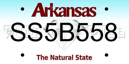 SS5B558 Arkansas License Plate