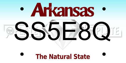 SS5E8Q Arkansas License Plate