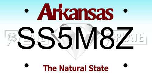 SS5M8Z Arkansas License Plate