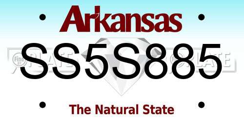SS5S885 Arkansas License Plate