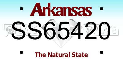 SS65420 Arkansas License Plate