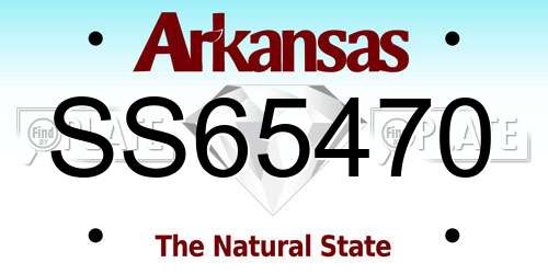 SS65470 Arkansas License Plate