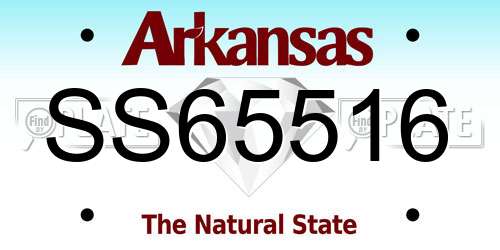 SS65516 Arkansas License Plate