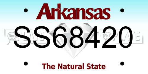 SS68420 Arkansas License Plate