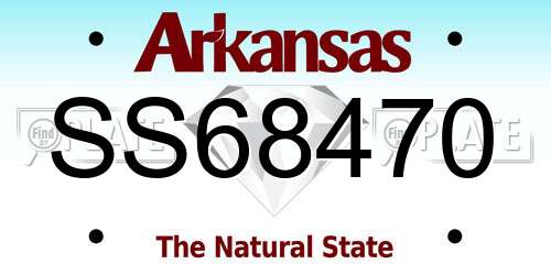 SS68470 Arkansas License Plate