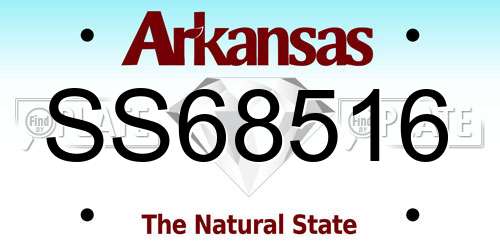 SS68516 Arkansas License Plate
