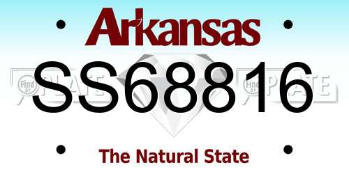 SS68816 Arkansas License Plate
