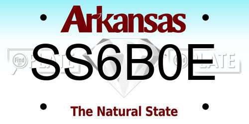 SS6B0E Arkansas License Plate
