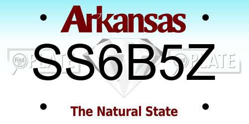 SS6B5Z Arkansas License Plate