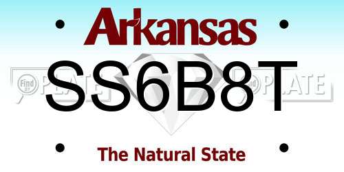 SS6B8T Arkansas License Plate