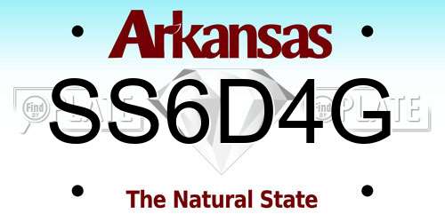 SS6D4G Arkansas License Plate