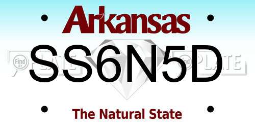 SS6N5D Arkansas License Plate