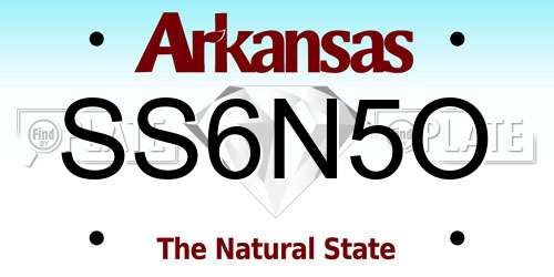 SS6N5O Arkansas License Plate