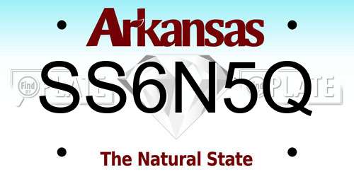 SS6N5Q Arkansas License Plate