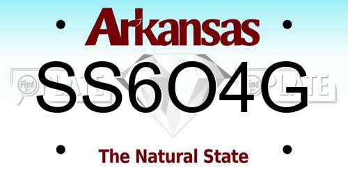 SS6O4G Arkansas License Plate