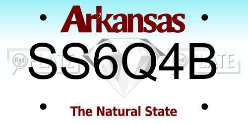 SS6Q4B Arkansas License Plate