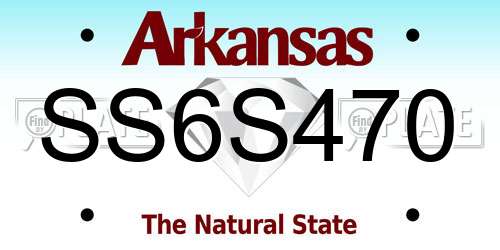 SS6S470 Arkansas License Plate