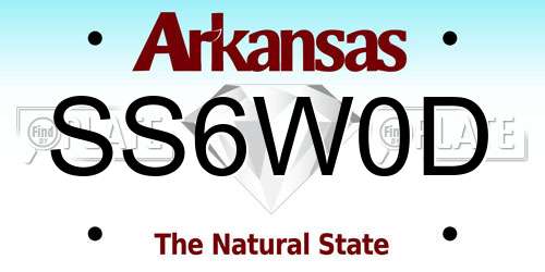 SS6W0D Arkansas License Plate