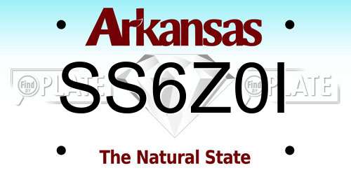 SS6Z0I Arkansas License Plate