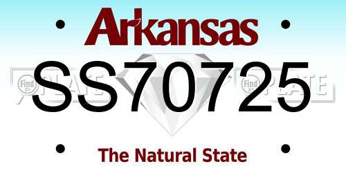 SS70725 Arkansas License Plate