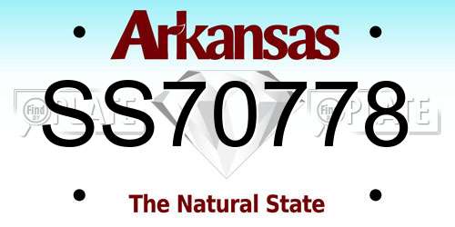 SS70778 Arkansas License Plate
