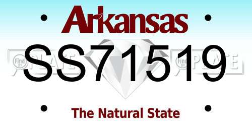 SS71519 Arkansas License Plate