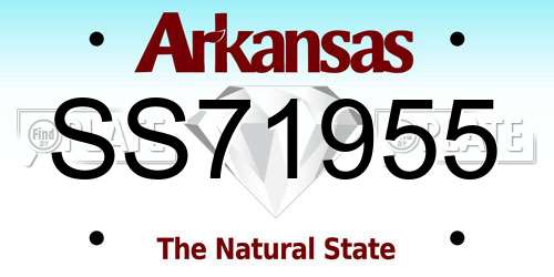 SS71955 Arkansas License Plate