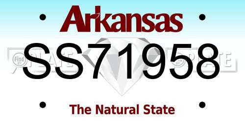 SS71958 Arkansas License Plate