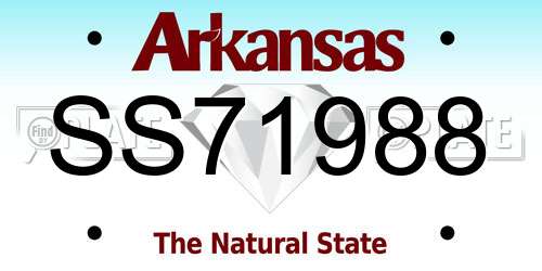 SS71988 Arkansas License Plate