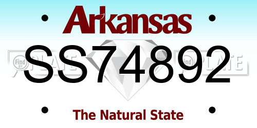 SS74892 Arkansas License Plate