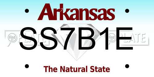 SS7B1E Arkansas License Plate