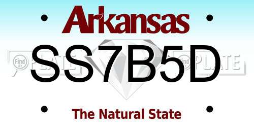 SS7B5D Arkansas License Plate