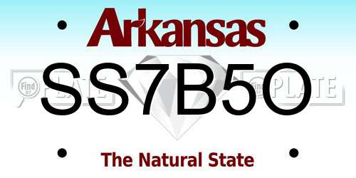 SS7B5O Arkansas License Plate