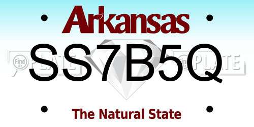 SS7B5Q Arkansas License Plate